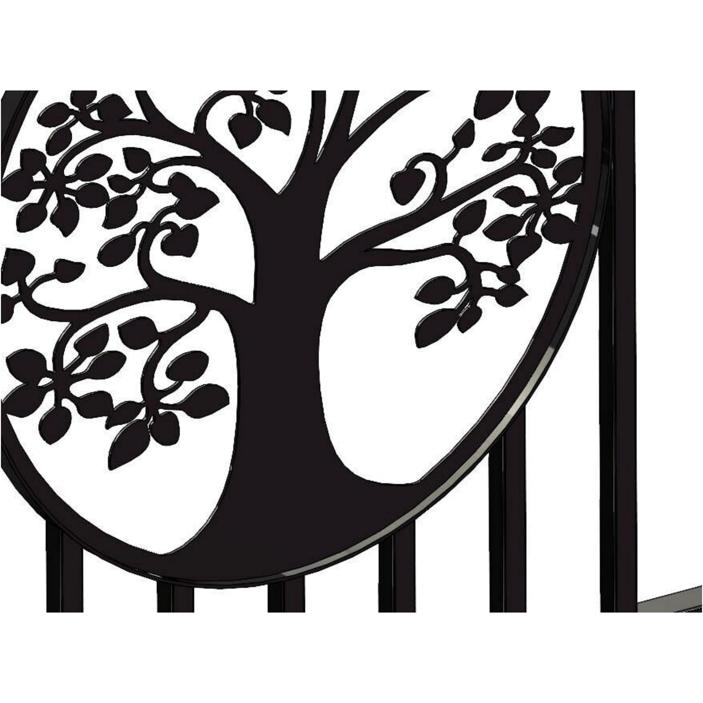 This driveway gate feature tree pattern