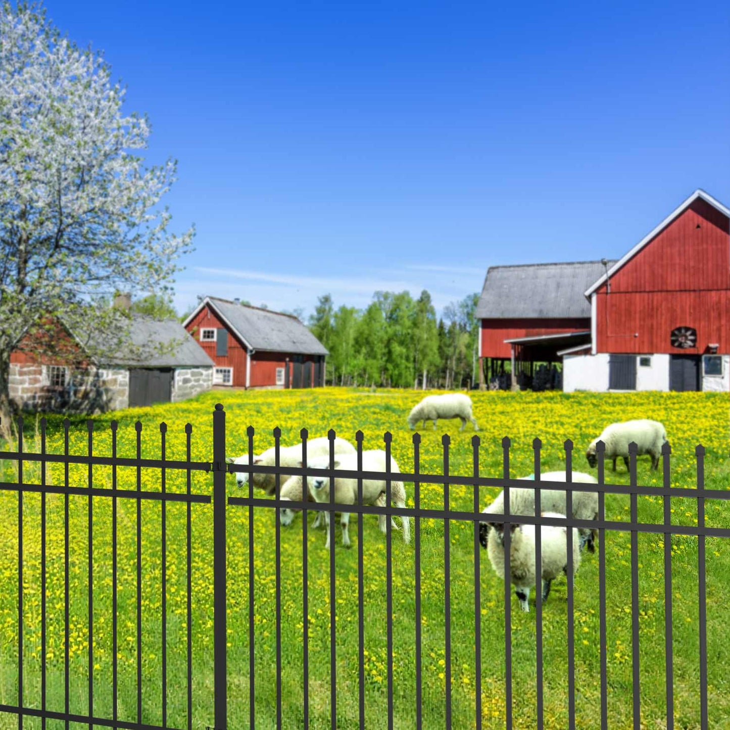 Use the 10x7 ft steel fence kit in a farm