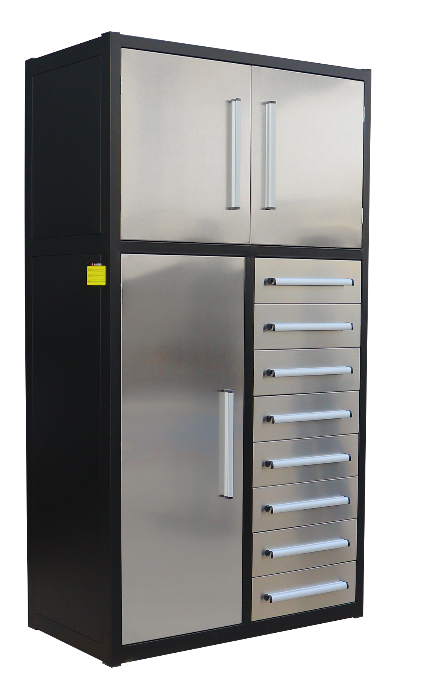 H3.5ft- 8 Drawers - 3 Cabinet Stainless Steel Cabinet
