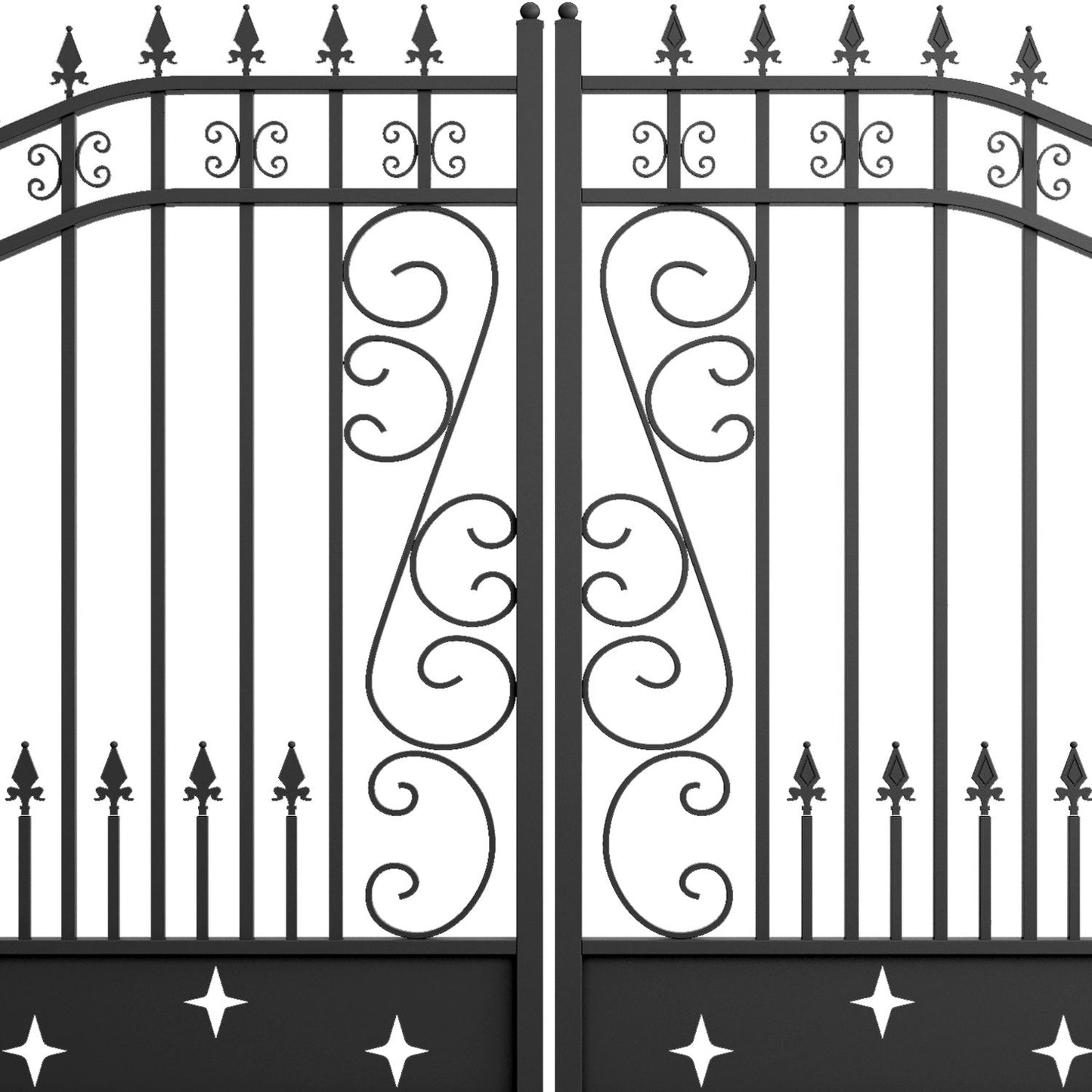 Welded solid scrollwork for improving the aesthetics and durability