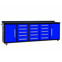 10ft Storage Workbench 15 Drawers with Wheels#color_Blue