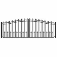 18x6 ft Steel Dual Swing Driveway Gate - PRAGUE Style