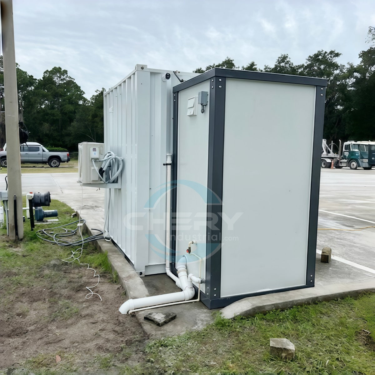 Portable Restroom w/ Sink-Water pipe installation