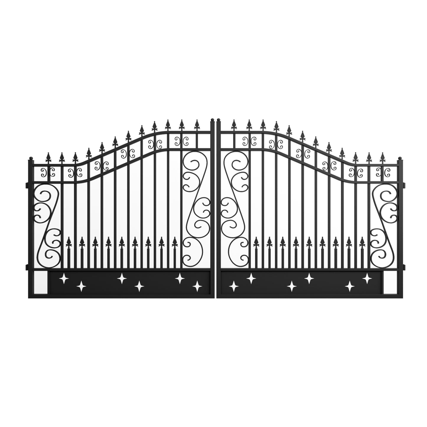Iron Gate for Driveway 14ft#design_Star