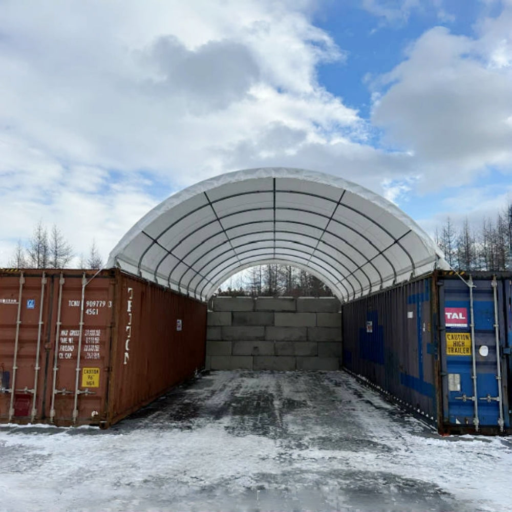 20'x40' Shipping Container Canopy Shelter Scene