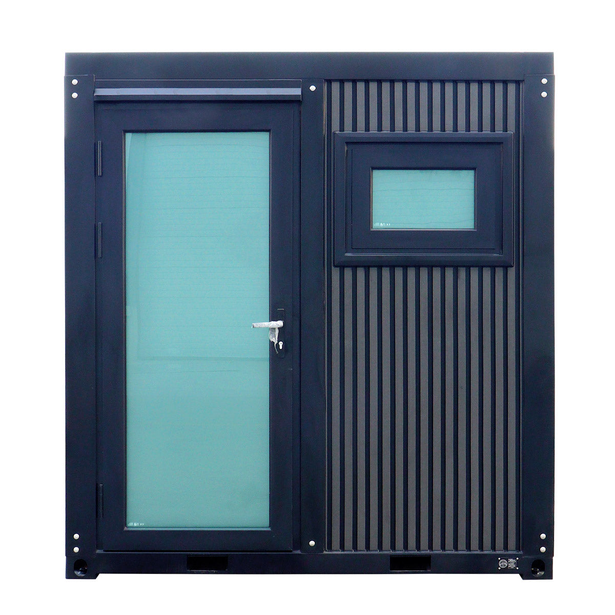 Deluxe Black Portable Toilet with Shower – Sliding Glass Door