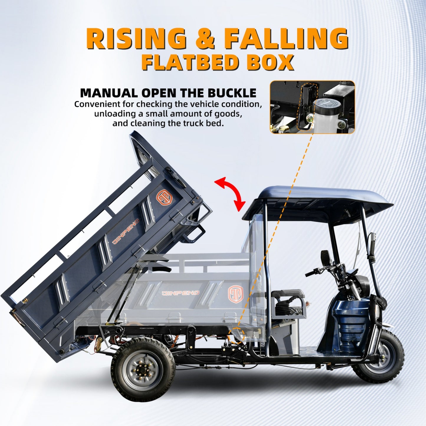 Electric Cargo Tricycle with Canopy 1760lb Load Capacity, 60V 1500W Motor