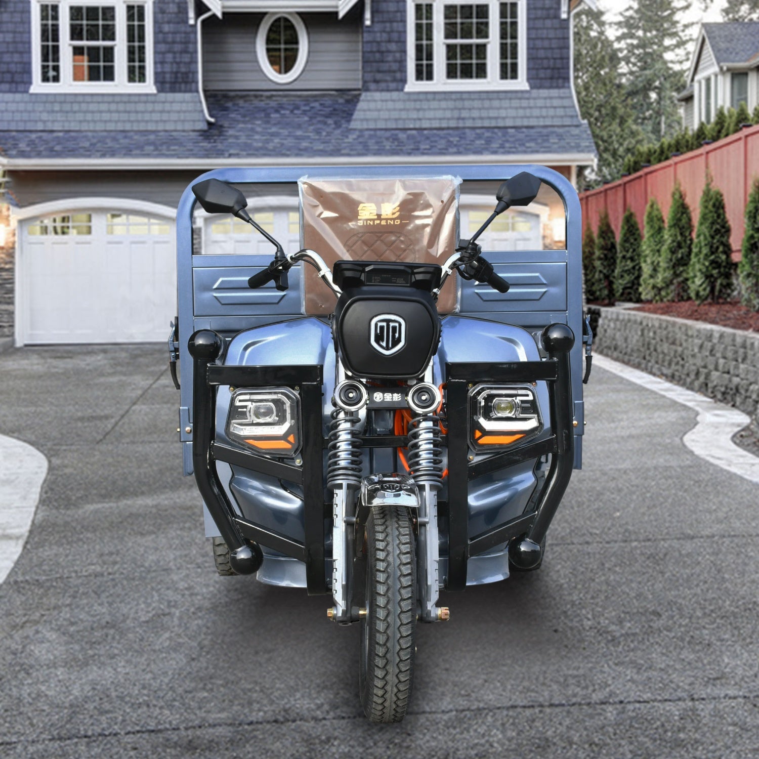 Electric Hydraulic Dump Cargo Tricycle 1760lb Load Capacity, 60V 1500W Motor