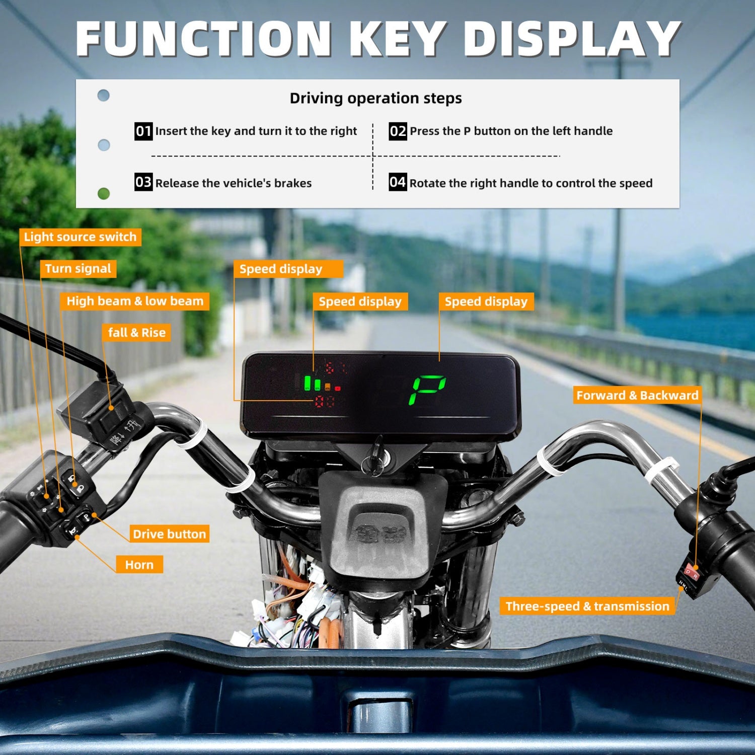 Electric Hydraulic Dump Cargo Tricycle 1760lb Load Capacity, 60V 1500W Motor