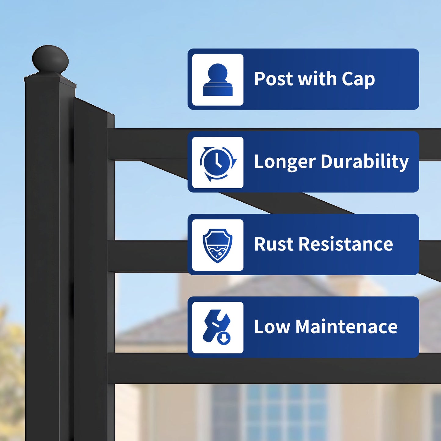 gate post with cap for longer performance