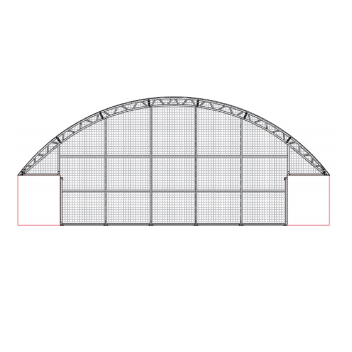 Rear Panel with Frame for W60'xL80'xH15' Container Shelter