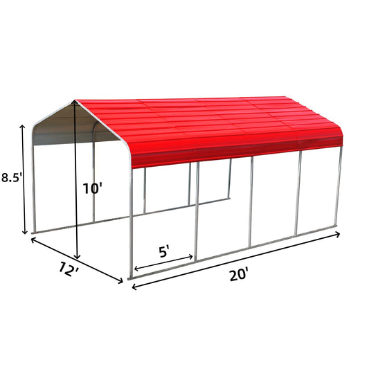 Classic Steel Carport W12' x L20'-dimension