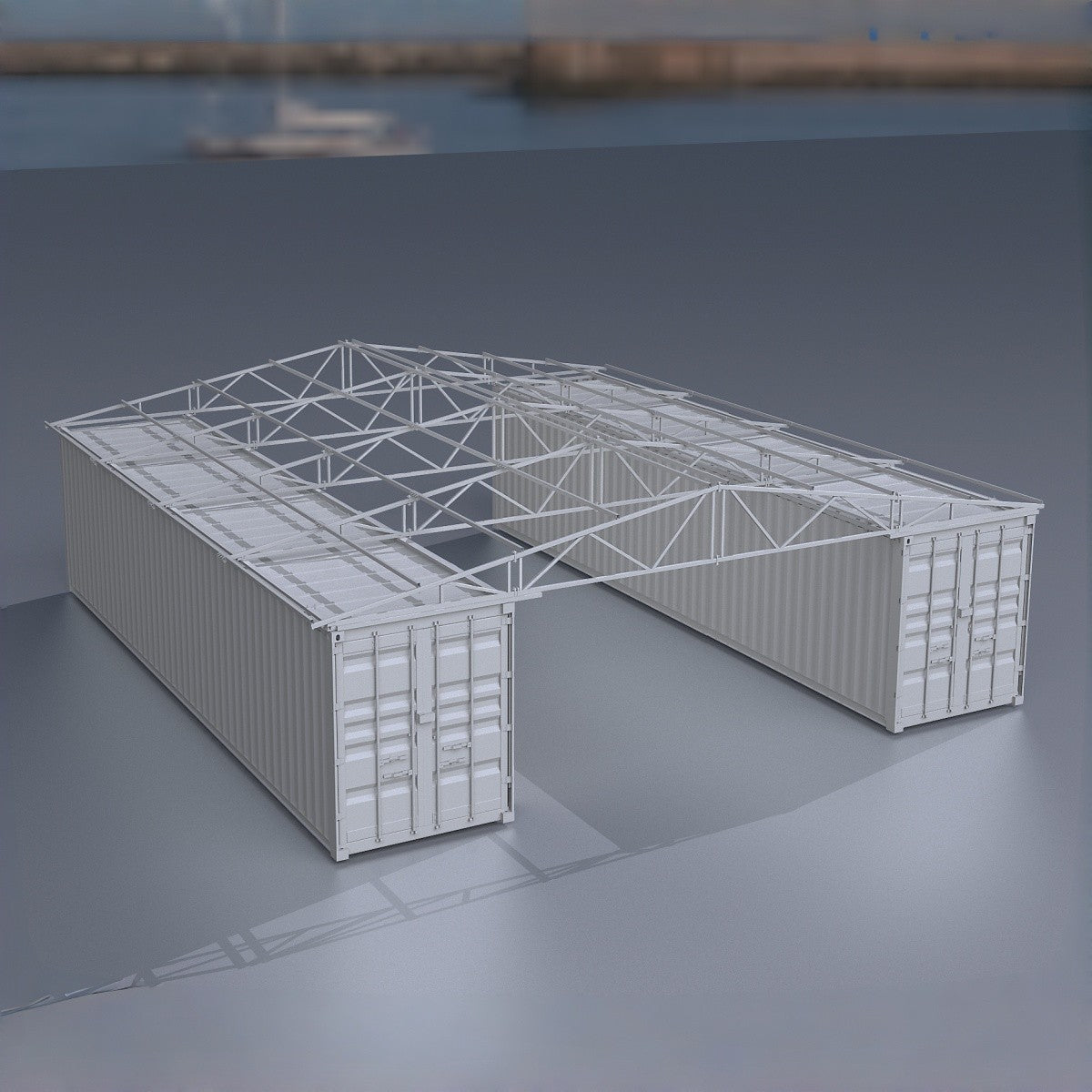 W36'xL40'xH4' Steel Shipping Container Roof Kit