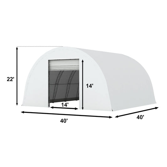 Diagram of W40'xL40'xH22' Double Truss Storage Shelter, Reinforced Seriesbackground