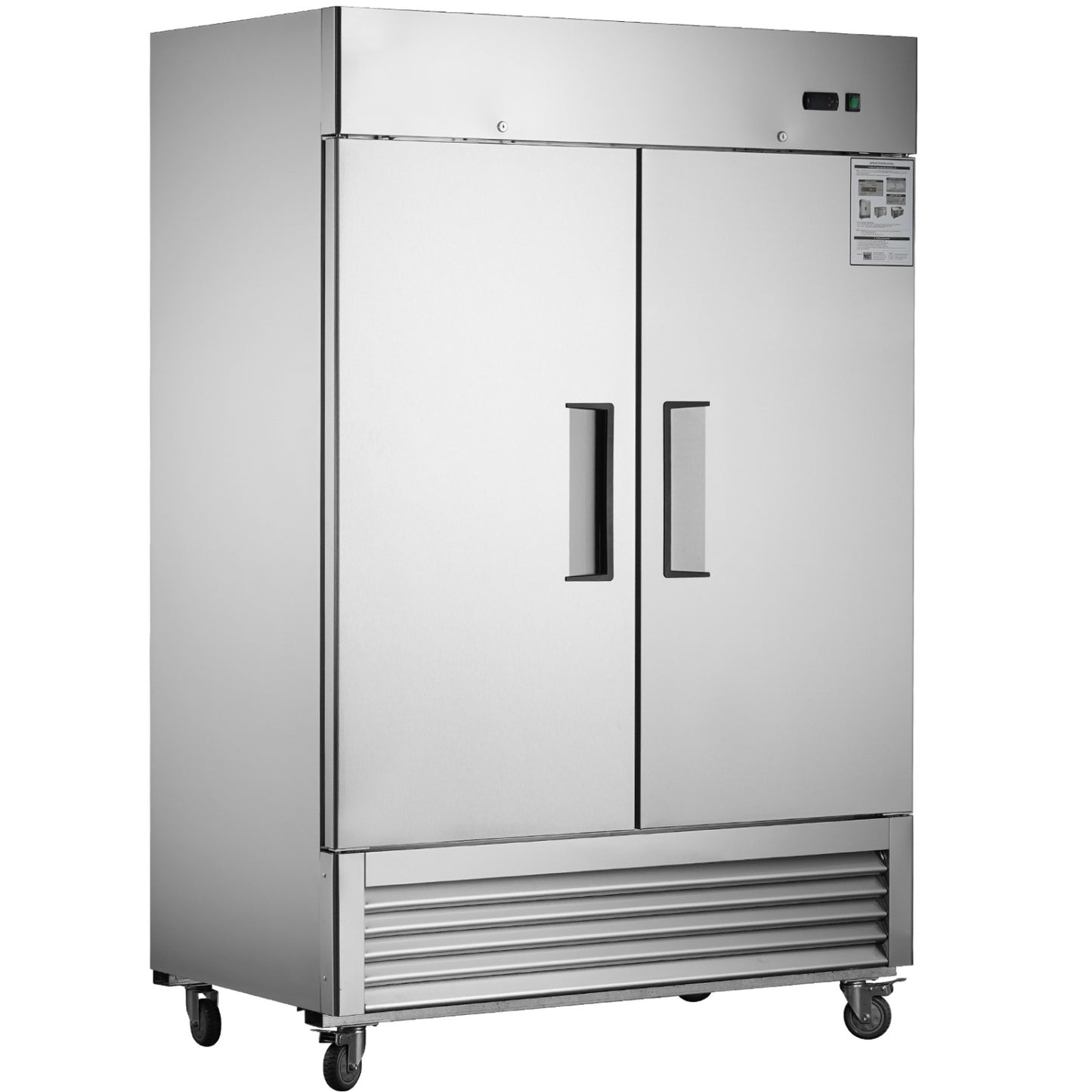 54"W Commercial Refrigerator 42 cu. ft. 2 Solid Door Reach-In Refrigerator