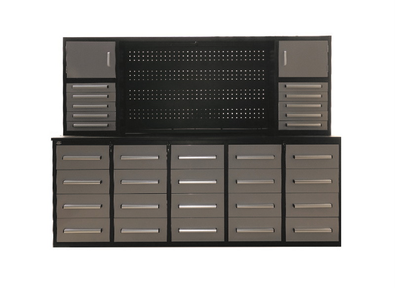 10' Storage Cabinet with Workbench (30 Drawers)