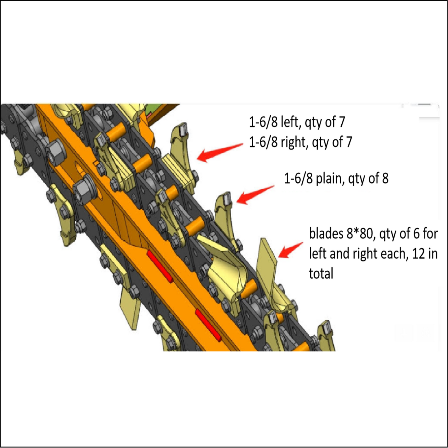 Greatbear Trencher Chain Parts