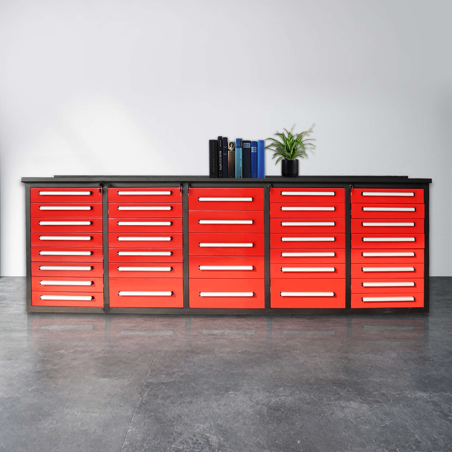 10ft Workbench Storage Cabinet with 35 Drawers