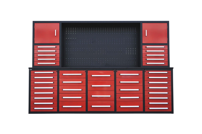 10' Storage Cabinet with Workbench (40 Drawers & 2 Cabinets)