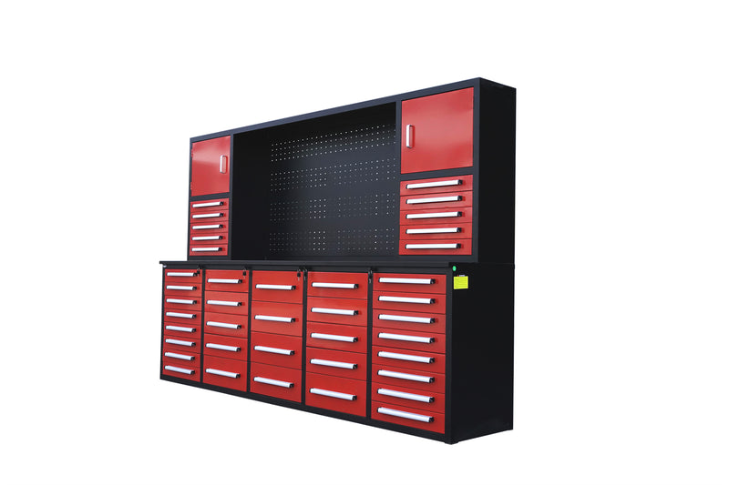 10' Storage Cabinet with Workbench (40 Drawers & 2 Cabinets)