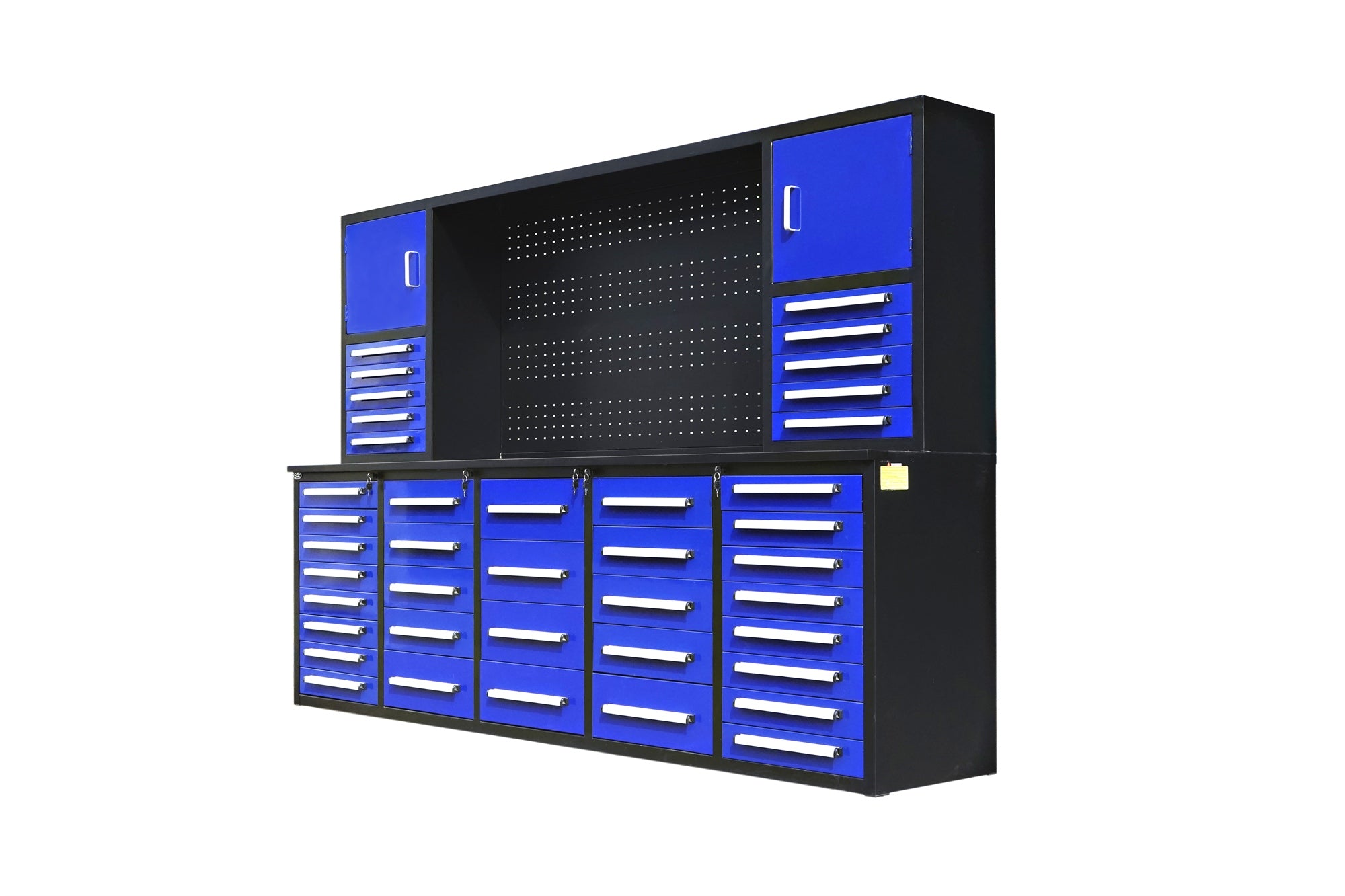 10' Storage Cabinet with Workbench (40 Drawers & 2 Cabinets)#color_blue