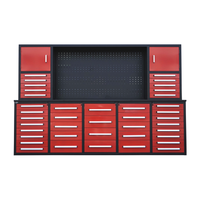 10' Storage Cabinet with Workbench (40 Drawers & 2 Cabinets)#color_red