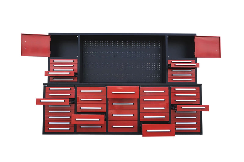 10' Storage Cabinet with Workbench (40 Drawers & 2 Cabinets)