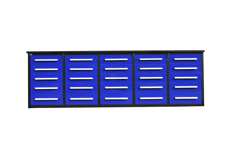 10' Workbench with Storage Drawers (25 Drawers)
