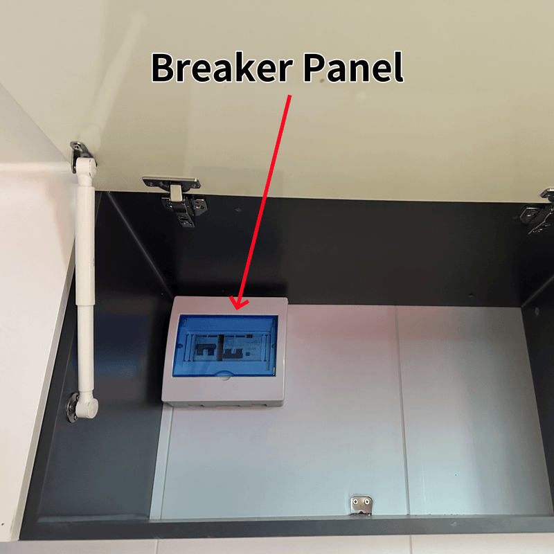 Modern Tiny Office Apple Cabin 10ft Breaker-Panel