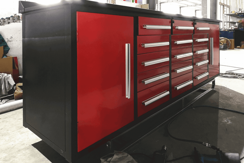 10ft Storage Cabinet (15 Drawers & 2 Cabinets)