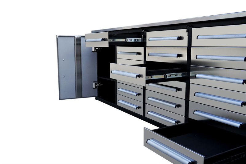 10ft Storage Cabinet with 18 Drawers