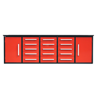 10ft Storage Cabinet with Work Bench (15 Drawers & 2 Cabinets)