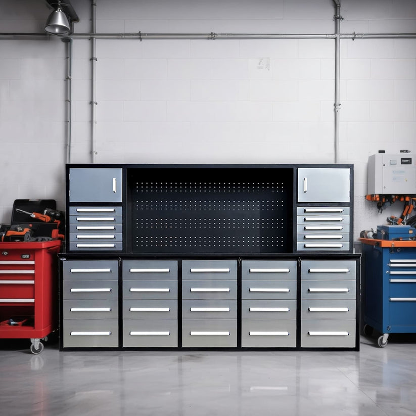 10ft Workbench Cabinet(30 Drawers, 2 Cabinets & 1 Pegboard) – Chery ...