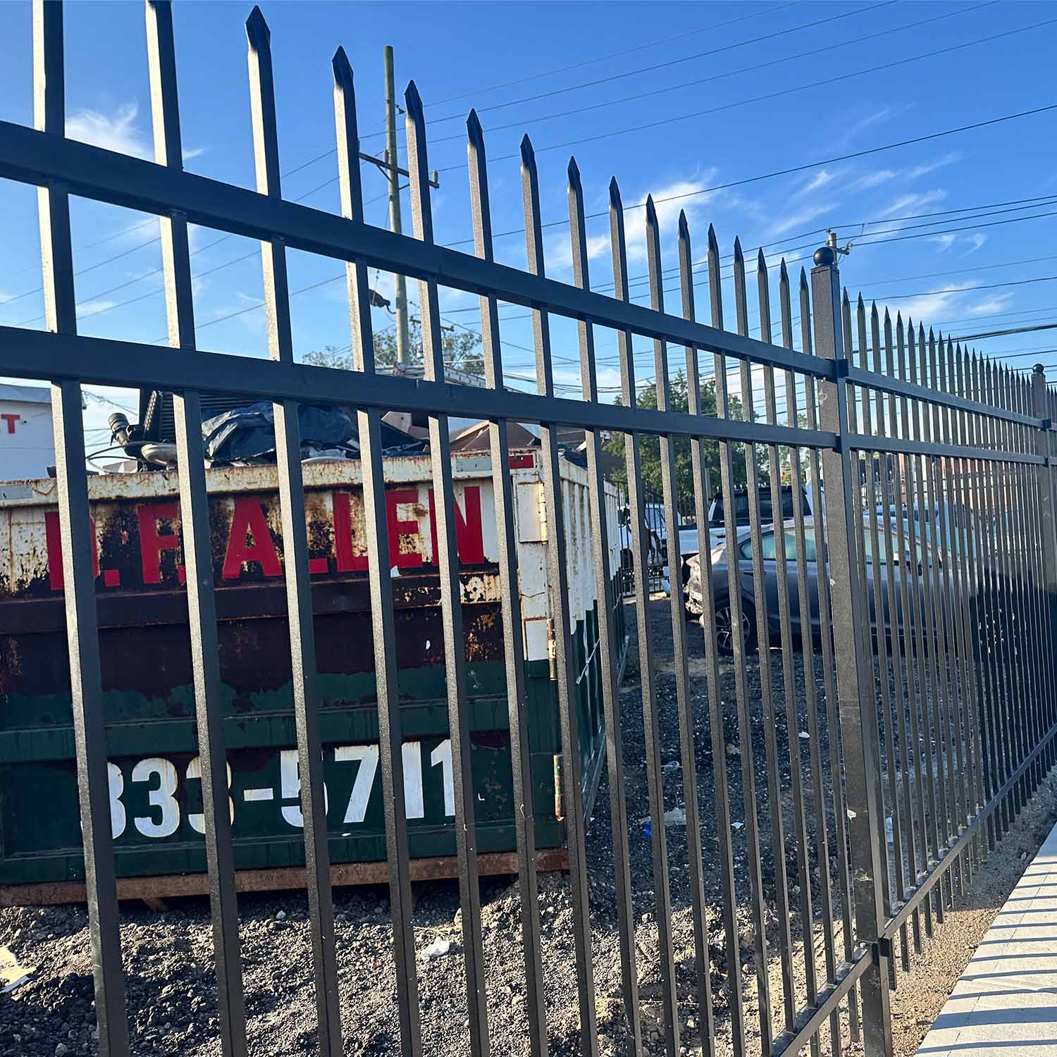 10x7 ft steel fence application