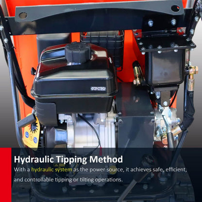 1100lbs Capacity 10HP Gas Powered Track Mini Dumper