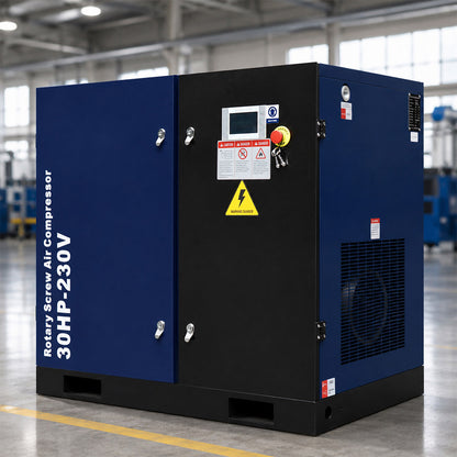 A 30HP-230V rotary screw air compressor 