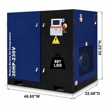 A 30HP-230V rotary screw air compressor 