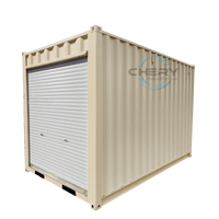 12' Small Cubic Shipping Container, Rollup Door#color_beige