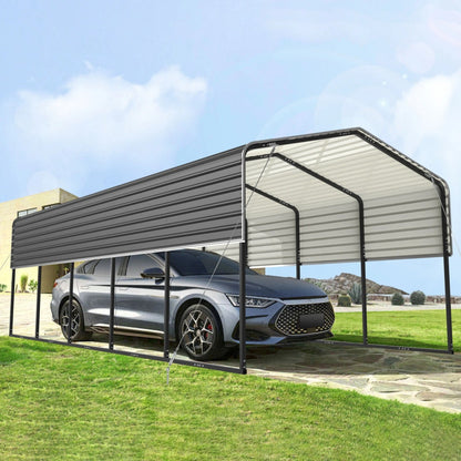 12'x30' Metal Carport with Corrugated Roof
