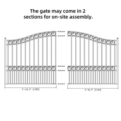 12x6ft-Steel-Sliding-Driveway-Gate-Paris-Style-Assembly