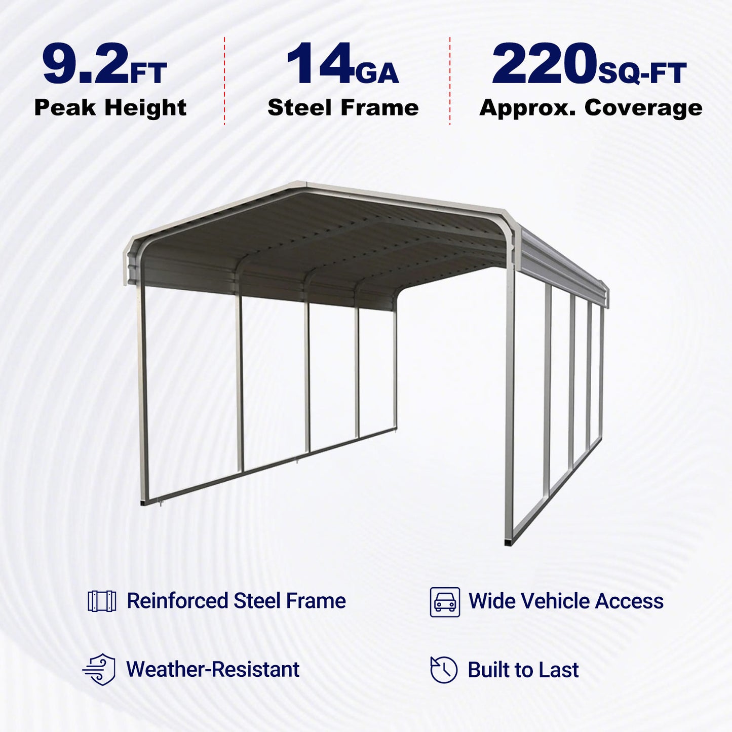 11'x20' Heavy-Duty Metal Carport
