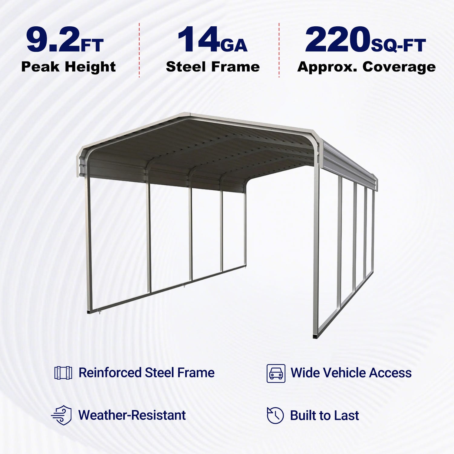 11'x20' Heavy-Duty Metal Carport