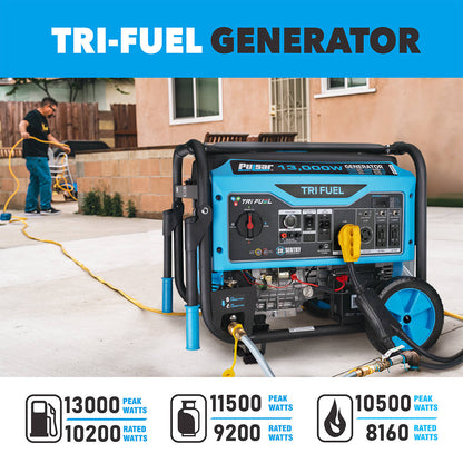 13000W Tri-Fuel Generator with CO Sentry