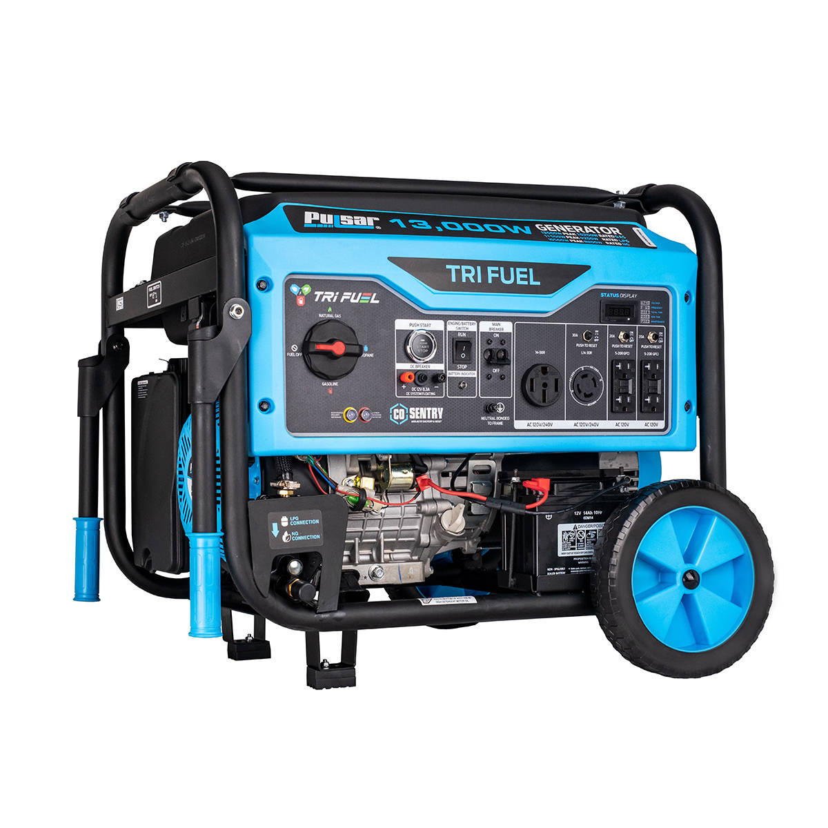 13000W Tri-Fuel Generator with CO sentry