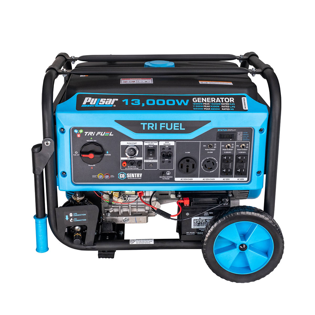 13000W Tri-Fuel Generator with CO sentry
