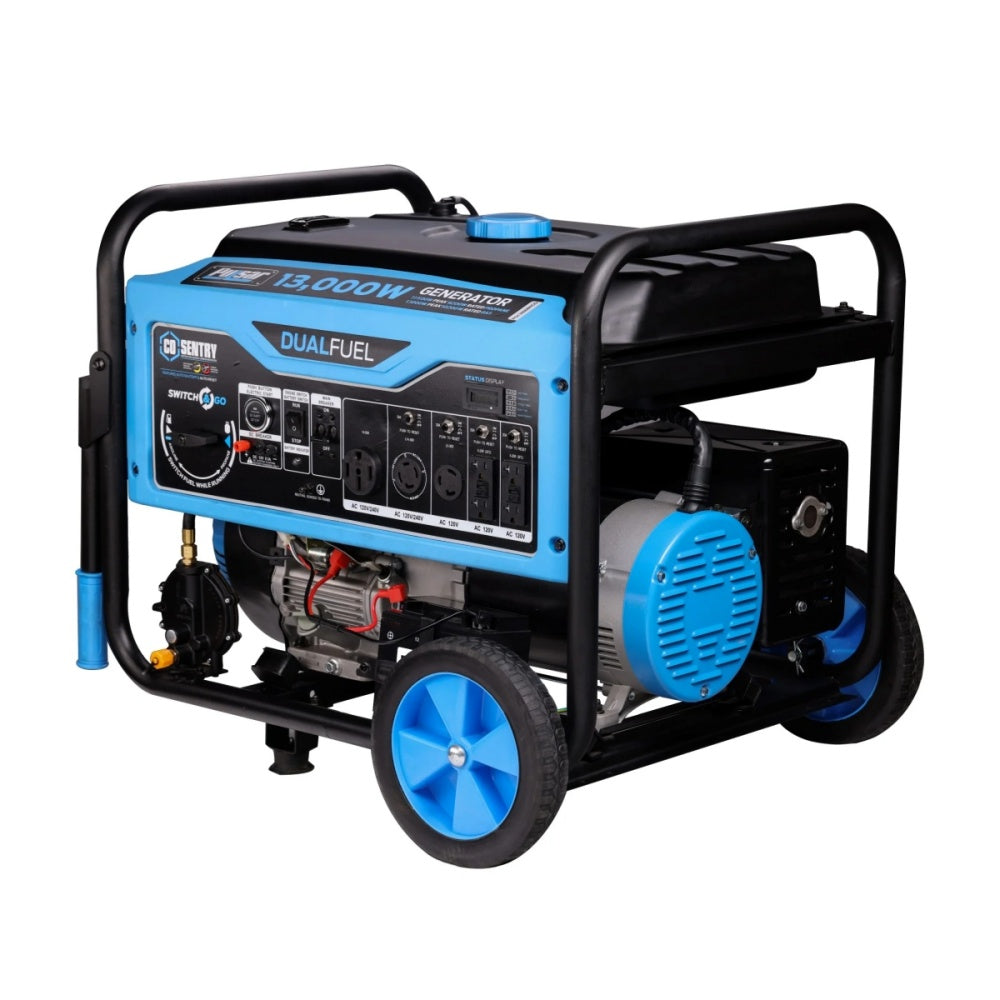 13,000W Dual-Fuel Portable Generator with CO Sentry, 120/240V
