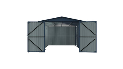 13'x20' Plus Upgraded Metal Garage Shed with Double Front Doors, Side Entry Door