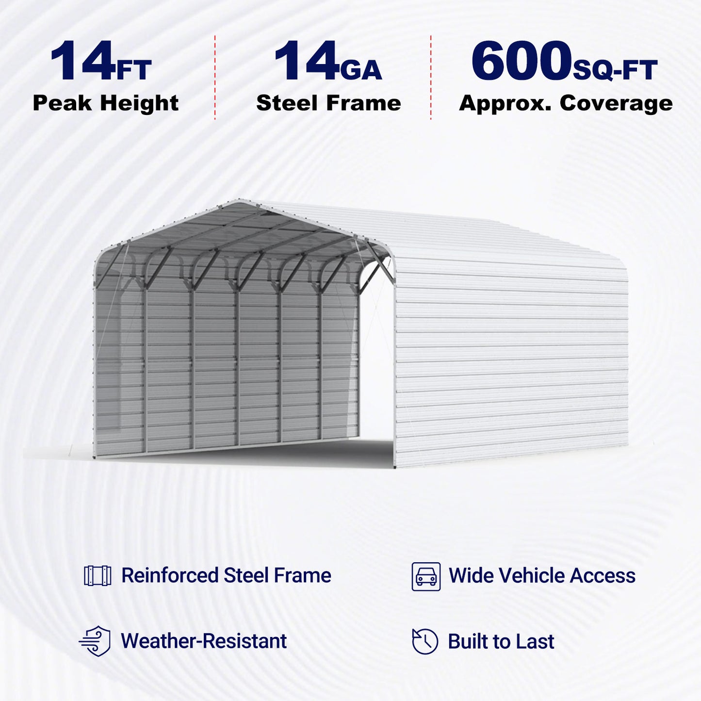 20'×30' Heavy-Duty Steel Carport