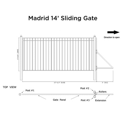 14x6 ft Steel Sliding Driveway Gate