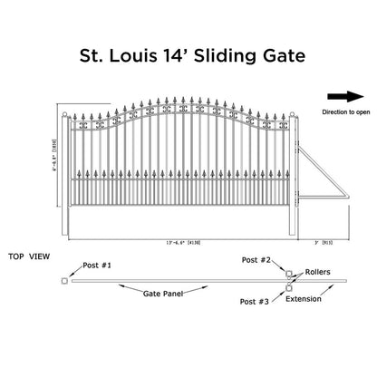 14x6 ft Steel Sliding Driveway Gate